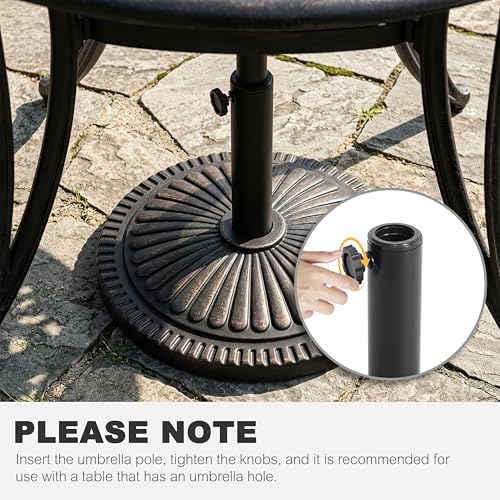 Image of NUU GARDEN Round Patio Umbrella Base, Weighted Umbrella Base with Hand-turn Knob, for Garden, Backyard, Poolside