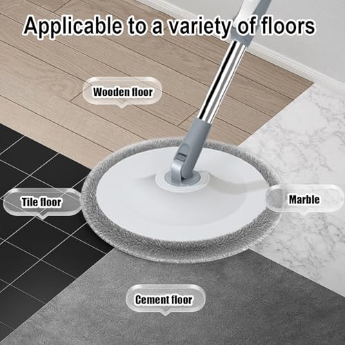 Wischeimer-Set, rotierender Bodenreinigungsmopp und einzelner Eimer, Haushaltsreiniger-Zubehör mit separatem Schmutzwassersystem für Badezimmer Küche – Bild 7