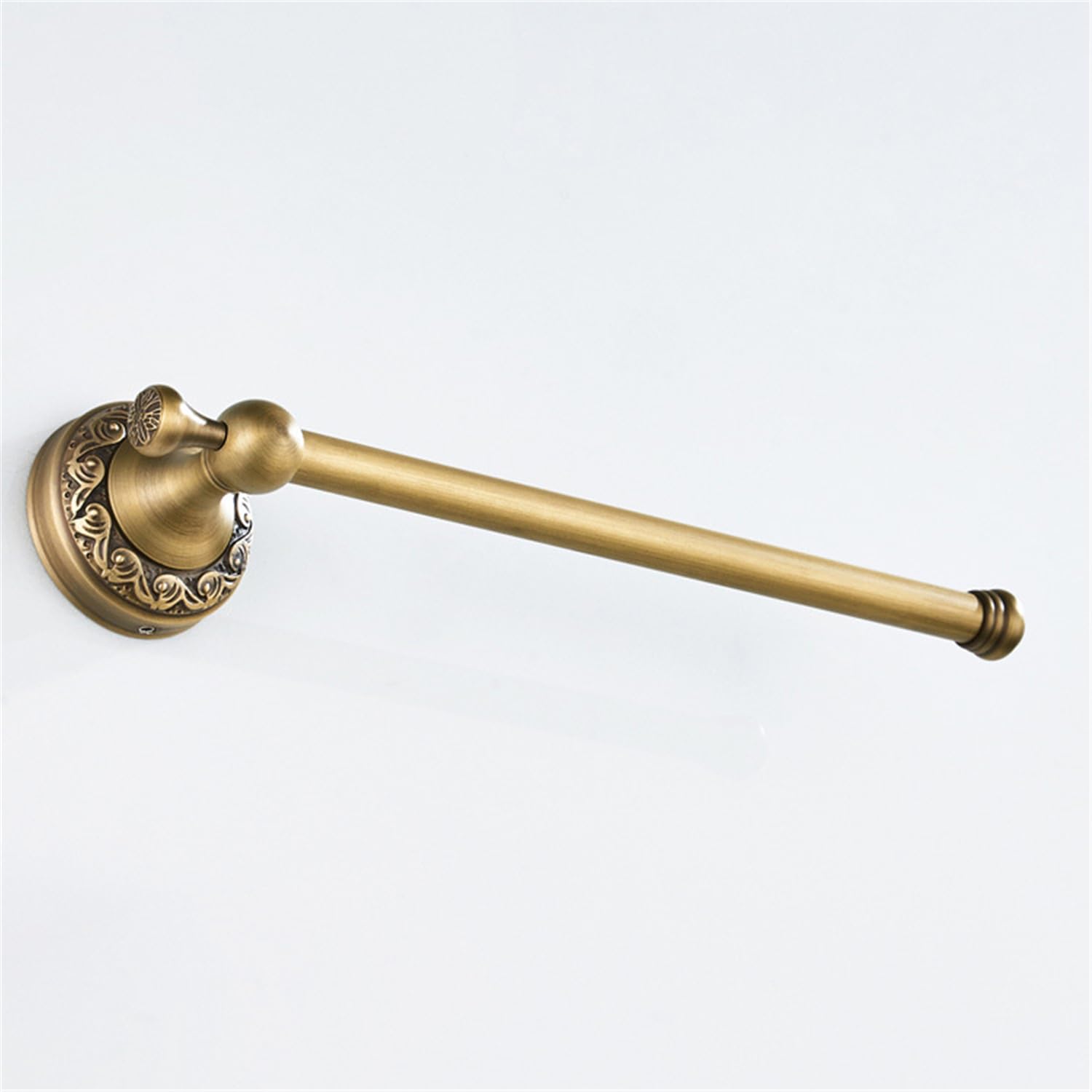 Flybath Toallero abierto de latón envejecido con exquisito patrón tallado, soporte para toallas de mano para baño, accesorios de cocina, montaje en pared, bronce cepillado
