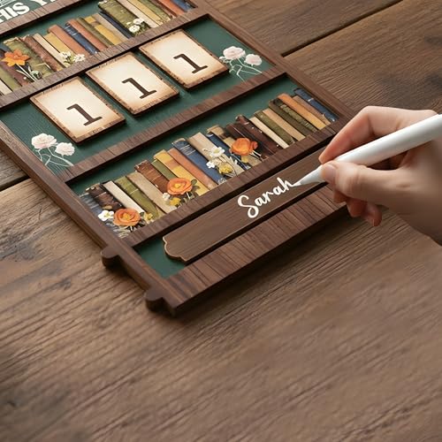 Books Read This Year Tracker Sign – Wooden Reading Counter Shelf Decor, Thoughtful for Book Lovers, Readers, Book Club Members & Bookworms, Includes 3 Cute Bookmarks (Books Read This Year 2) - Image 5