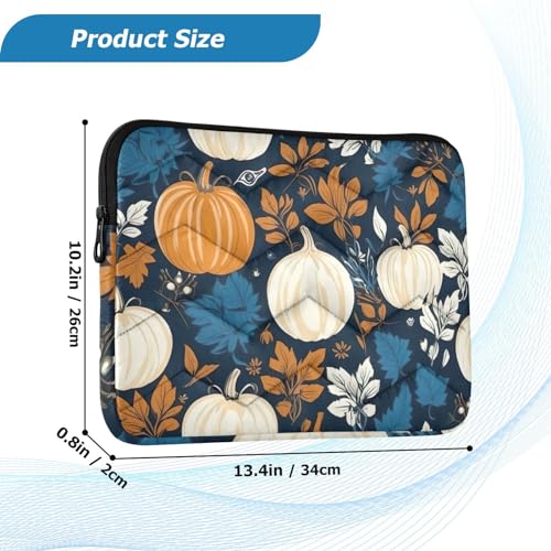 Funda para laptop 13-14 pulgadas con diseño de calabazas azules y blancas miniatura 3