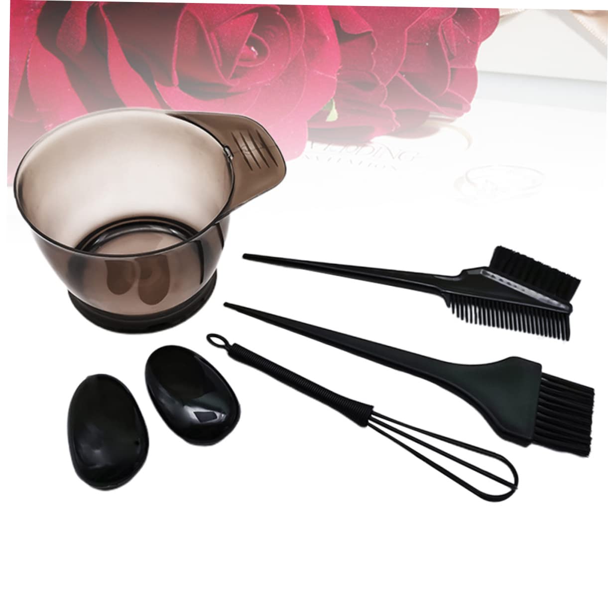 5pcs Cepillos de mezcla de pelo Peine Mezclador Bowl Set Set de Color de Cabello Salón Herramienta de Coloración de Cabello Kits de Color de Cabello Juego de Cinco Piezas Lavar Los Platos