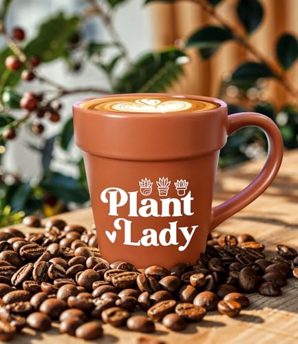 Taza cerámica con cuchara pala y diseño de planta 11 oz miniatura 4