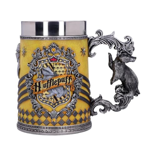 NEMESIS NOW Harry Potter Hufflepuff Hogwarts House Collectable Tankard Tazza Decorativa, Metallo, Multicolore, 1 Unidad (Paquete de 1)
