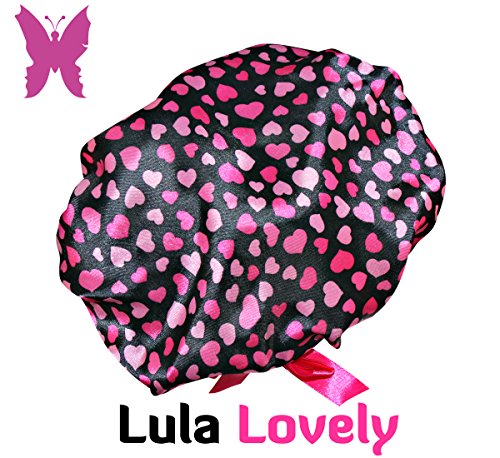Lula Lilly Designer Shower Cap for Small & Petite Women (Adult Regular, Lula Lovely)