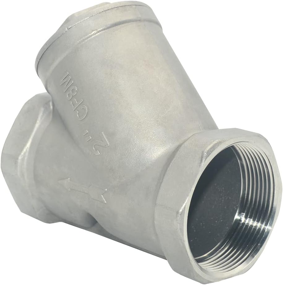 Strainer Mesh Filter Valve,800WOG Y-Spring NPT Female Check Valve,Stainless Steel SS316 CF8M (2")