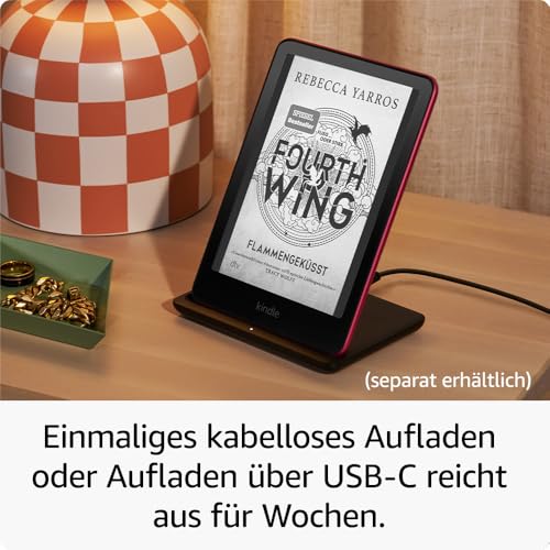 Amazon Kindle Paperwhite Signature Edition (32 GB) – Unser schnellster Kindle, mit Frontlicht mit automatischer Anpassung, kabellosem Aufladen und wochenlanger Akkulaufzeit – schwarz metallic