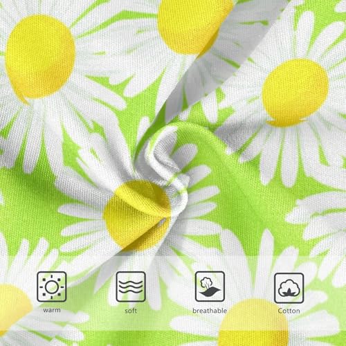 Joisal Cotton Girls Underwear Toddlers White Daisies Green Textured Girl Panties Cute Designer Briefs Underpants 2t3