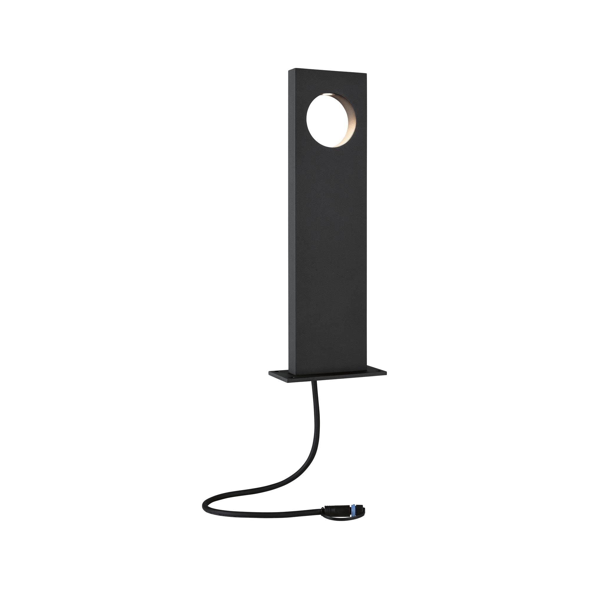 Paulmann 94372 Plug & Shine LED zewnętrzna lampa słupkowa Ivo IP65 3000K 6,5W szara ściemnialna System oświetlenia ogrodowego Aluminium