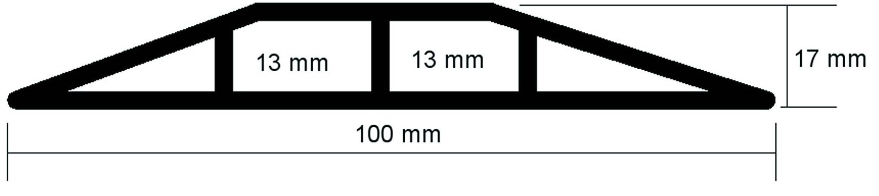 EHA mostek kablowy, szerokość 100 mm, zestaw 1,5 m wraz z taśmą klejącą, czarny, 41020