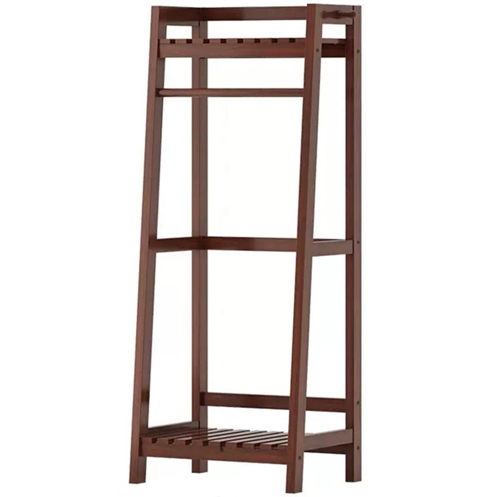 SWENEEN Garment Shoe Coat Rack Coat Freestanding Rack 2 Bamboo Rails Rack Dress Shoes Stable St,