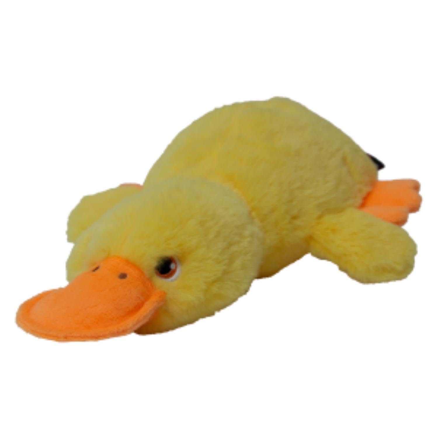 JACK AND VANILLA, Duck Soft Toy with Squeeker for Dogs and Cats, Soft and Durable Fabric Toy Stimulates Play 18cm, Yellow, for All Breeds