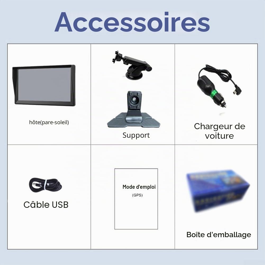 GPS pour camion, 22,9 cm, pour voiture, camion, bus, taxi, avec cartographie hors ligne, pour l'Europe, l'Angleterre, support GPS pour guidage vocal
