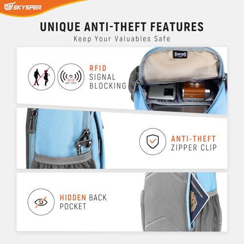 Image of SKYSPER Sling Bag RFID Cross Body Bag Recycled Crossbody Backpack Travel Daypack