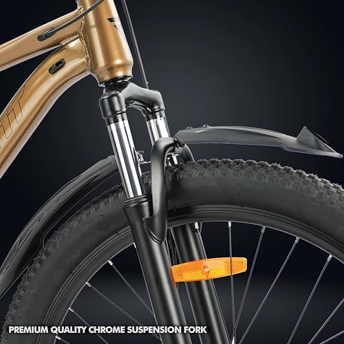 Image of ROADGIANT Squad 26T | MTB | Steel Bicycle | Dual Disc Brakes | Single Speed | Front Suspension | Unisex | for All-Terrain Riding (Brown)