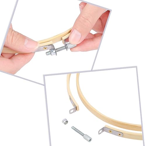 Vista 40 de Caydo Juego de 12 aros de bordado de 6 pulgadas, anillo redondo de punto de cruz a granel