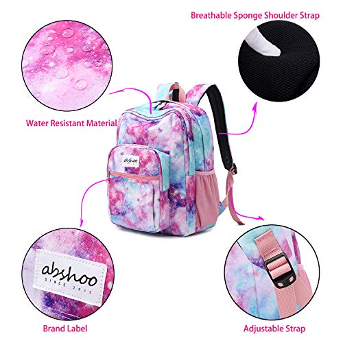 Image of abshoo Classical Basic Womens Galaxy School Backpack For College Teen Girls Water Resistant Bookbag (Galaxy Pink)