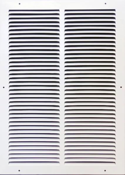 20 x 14 White Steel Return Air Grille HVAC Vent Cover Grill for Wall, Sidewall and Ceiling, Air Return Vent Covers, Outside Dimensions: 15.75"W x 21.75"H