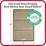 GoodCook 11 x 17-Inch Pane de feuilles divisées non-positionnées – 3-in-1 Cuisinière texturée, cuisson au four, four en acier au carbone résistant aux égratignures & Dîners