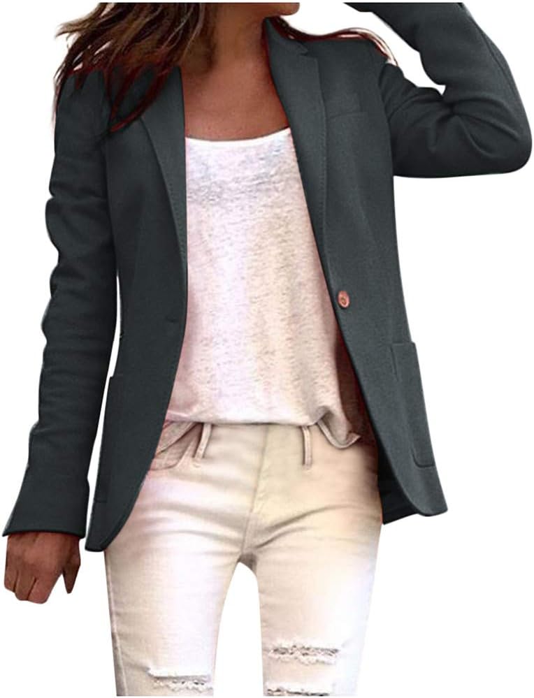 Fankle Sale Casual Open Front Blazers for Women Work Office Business Jacket Lightweight Cardigan with Pockets