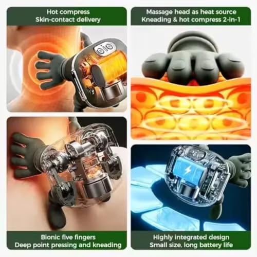 Image of Neck and Shoulder Massager with Heat, Bionic Shoulder Heated Massager, Neck Massager with Fingers, 4D Kneading Massage, Simulates a Real Palm Massage for Comfort, Relax Muscle Tension