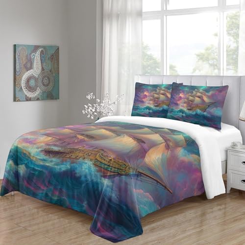 Housse de couette Tour Eiffel 3D microfibre douce pour lit king size - 5