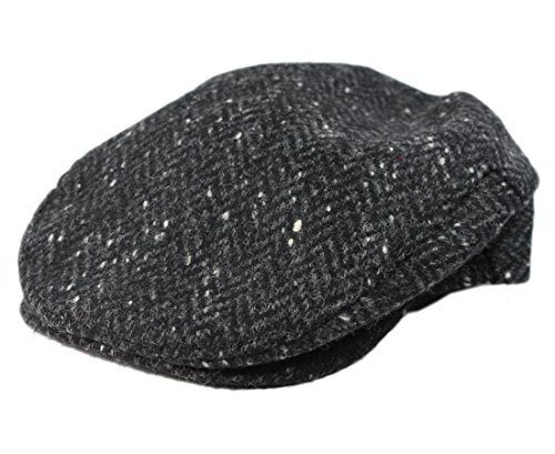 Image of Biddy Murphy, Men's Newsboy Flat Cap, 100% Irish Wool Hat, Made in Ireland Charcoal XL