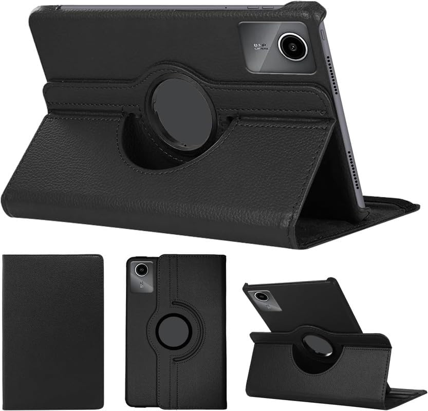 Image of Fitsmart 360 Degree Rotating Stand PU Leather Safety Case Smart Shell Stand Flip Cover for Lenovo Idea Tab Plus (12.1 inch) - Black