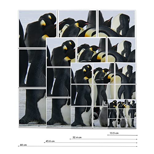 Carreaux céramique décoratifs pingouins 32x32 cm pour fresque murale