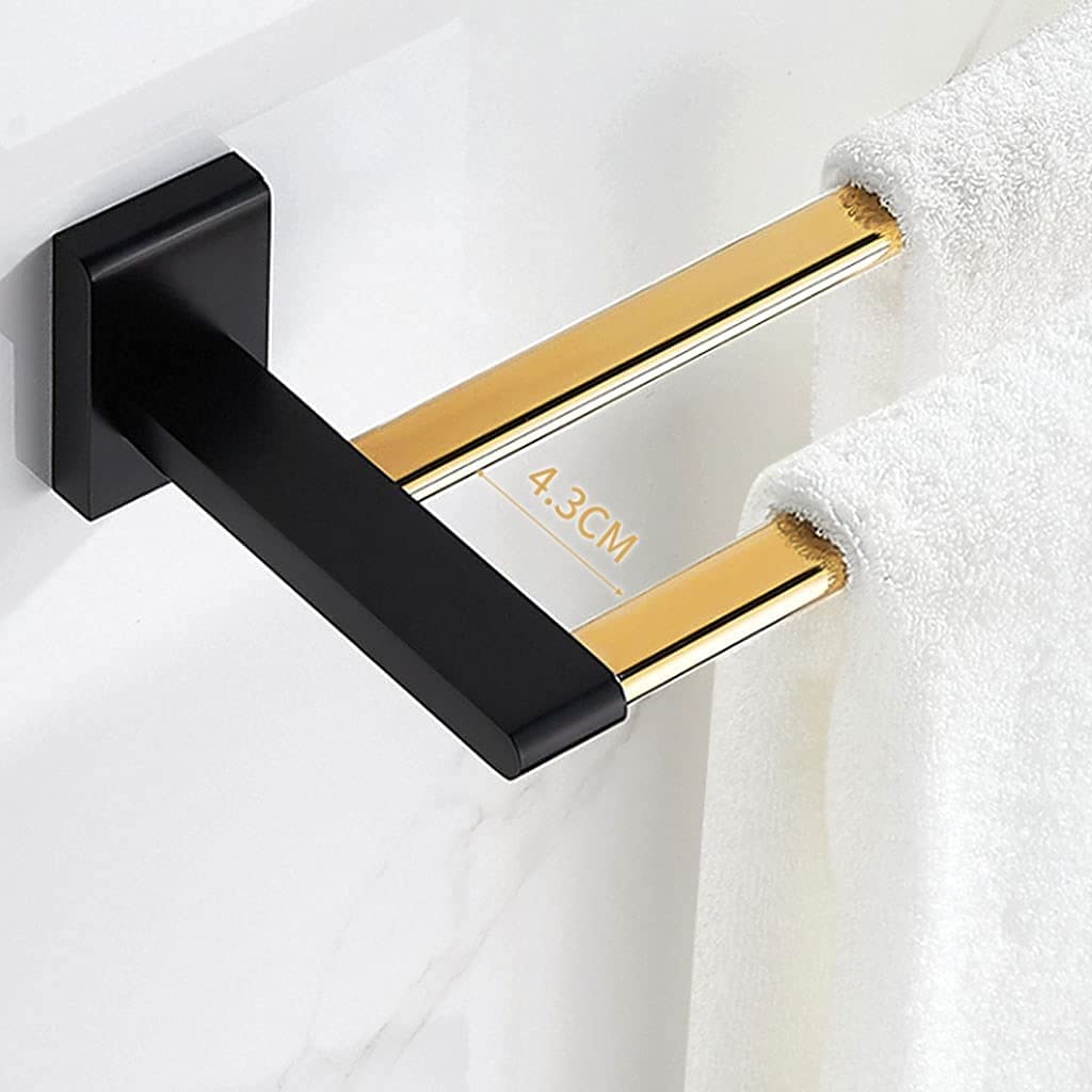 Portasciugamani Portasciugamani Portasciugamani da bagno Porta asciugamani Doppio portasciugamani 50 cm/60 CM Gancio da parete Portasciugamani in stile contemporaneo Mensola per asciugamani da bagno