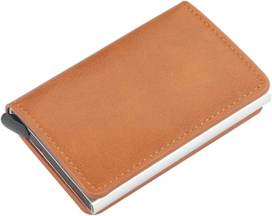 [GSDFVIYT] 男性の財布 pu革ヴィンテージクレジットカードホルダーユニセックスアンチテフトセキュリティアルミニウム財布(C