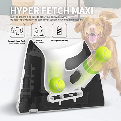 AFP Automatic Ball Launcher Dog Ball Thrower Machine Interactive Hyper Fetching Toy for Large Dogs, 3 Tennis Balls Included（2.5 inch）
