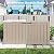 ROJIK Outdoor Storage Housing Deck Box - Waterproof Patio Furniture, Garden Tools, Cushions, Pool Accessories Storage Bench with Lockable Lid and Side Handles (Grey 75 Gal)