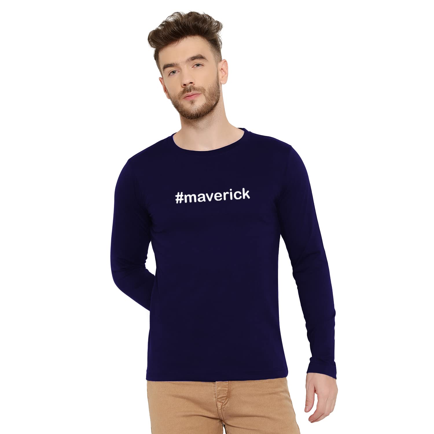 T-shirt TruckMaverick Printed Full Sleeve T-Shirt | Hashtag Tshirts for Men | Long Sleeve | Full Hand | Written | Quote | Slogan | Unique