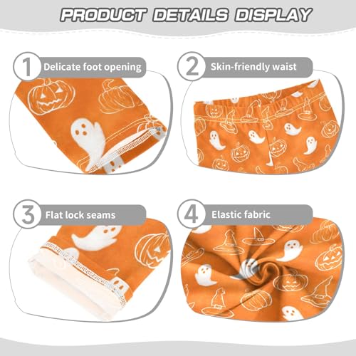 senya Girls Printed Leggings Yoga Pants The Pumpkin Witch's Hat Ghost Pattern for Kids in 4t to 10 Years, 4T3