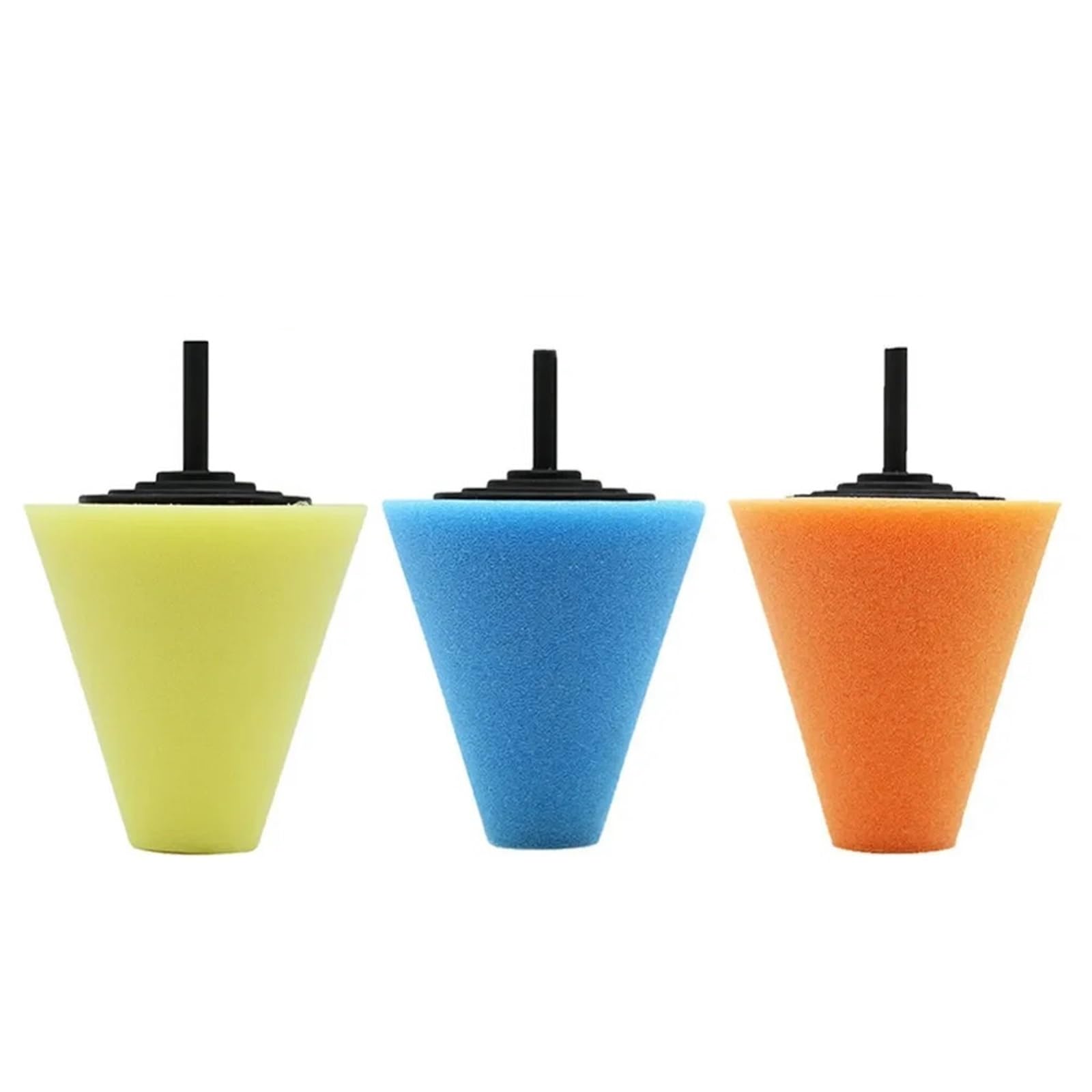 ZagYing Tire Polishing Sponge Auto Wheel Used for Electric Drill Burnishing Ball Polishing Cone Set Car Hub Buffing Sponge Polishing Kit 3 Pcs