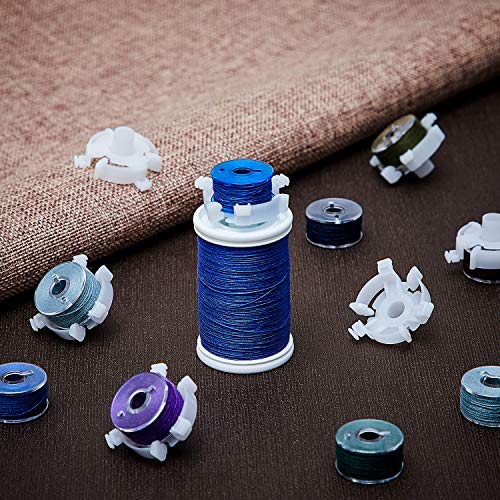 Image of WILLBOND 50 Pieces Bobbin Holder Sewing Clips Tool for Spools of Thread | Bobbin Small Clips Accessory, Keep Thread Tidy on Bobbins and Spools, Clear Clips for Sewing Supplies, Prevent Unwinding