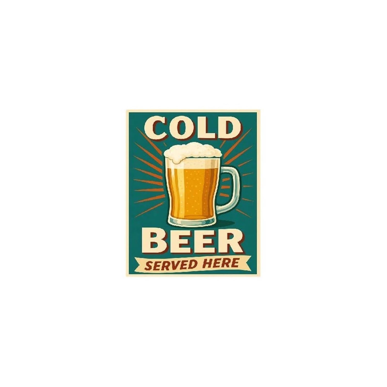 ZDVHOMCB Vintage Cold Beer Metal Tin Sign Retro Pub Style Bar Sign Classic Wall Decor for Home Bar Man Cave or Garage 8 X 12 in