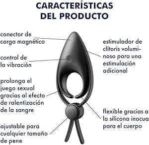 Satisfyer Sniper Vibrador Anillo para el pene | Tamaño ajustable | 12 programas de vibración | Silicona y Impermeable (IPX7) | Anillo para el pene Juguetes Sexuales para hombres