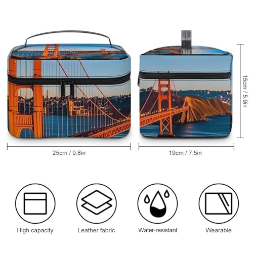 Foldable Travel Luggage Bag for Men And Women, Dry And Wet Separation Portable Travel Luggage Bag, San Francisco Bay Bridge Printed Waterproof Sports Luggage Bag, Fitness Bag2