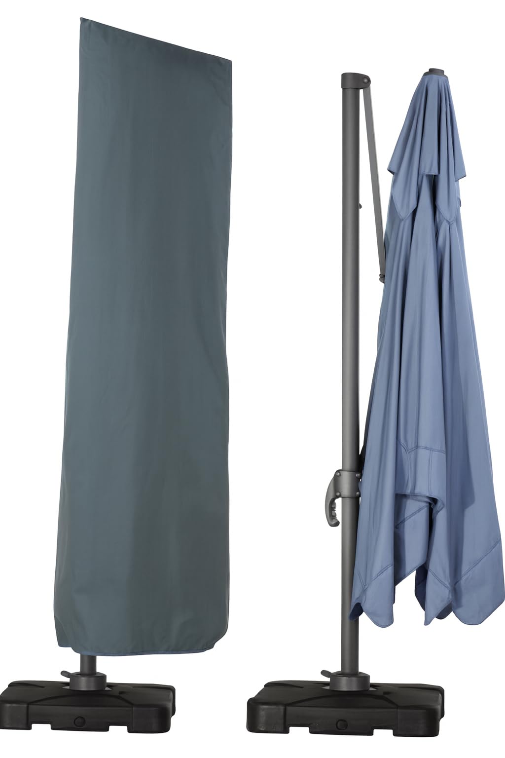 HBCOLLECTION® Housse pour parasol déporté excentré respirante avec tige hauteur 260cm (gris)
