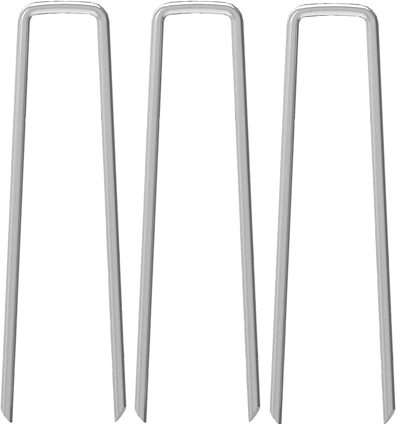 Ok5star Silver 100 Pack 6" Garden Stakes Pins,Heavy Duty Garden Landscape Staples Stakes Pins Galvanized Landscape Staples For Anchoring Weed Barrier Fabric