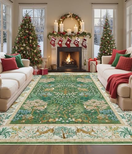 GarveeHome 5x7 Christmas Rug Living Room Rug Non Slip