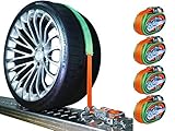4 Stück Auto Zurrgurt Komplettset Set (4xRatsche, 4xGurtband, 4 x Haken & 4 x Grippschlauchmit Noppen) 35 mm / 2,50 m / 3000 dan kg / Wirbelhaken 360° drehbar