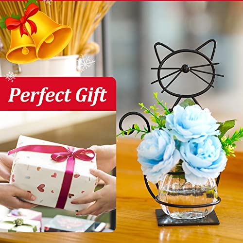 Joyathome Desktop Glass Planter Vase Holder, Metal Cat Plant Terrarium Stand For Plants Creative Decorations For Home Patio Lawn Garden #TOP6