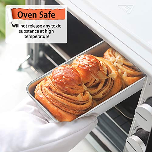 P&P Chef Loaf Pan Set Of 2, 9-Inch Bread Pans, Stainless Steel Loaf Toast Baking Pans For Bread Meatloaf Lasagna Cake thumb #4