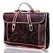 Produktbild KALATING handgemachte echte Spitzenkorn Leder Herren Aktentasche Laptop Business - Tasche/bis zu 14 Zoll Laptop/Braun