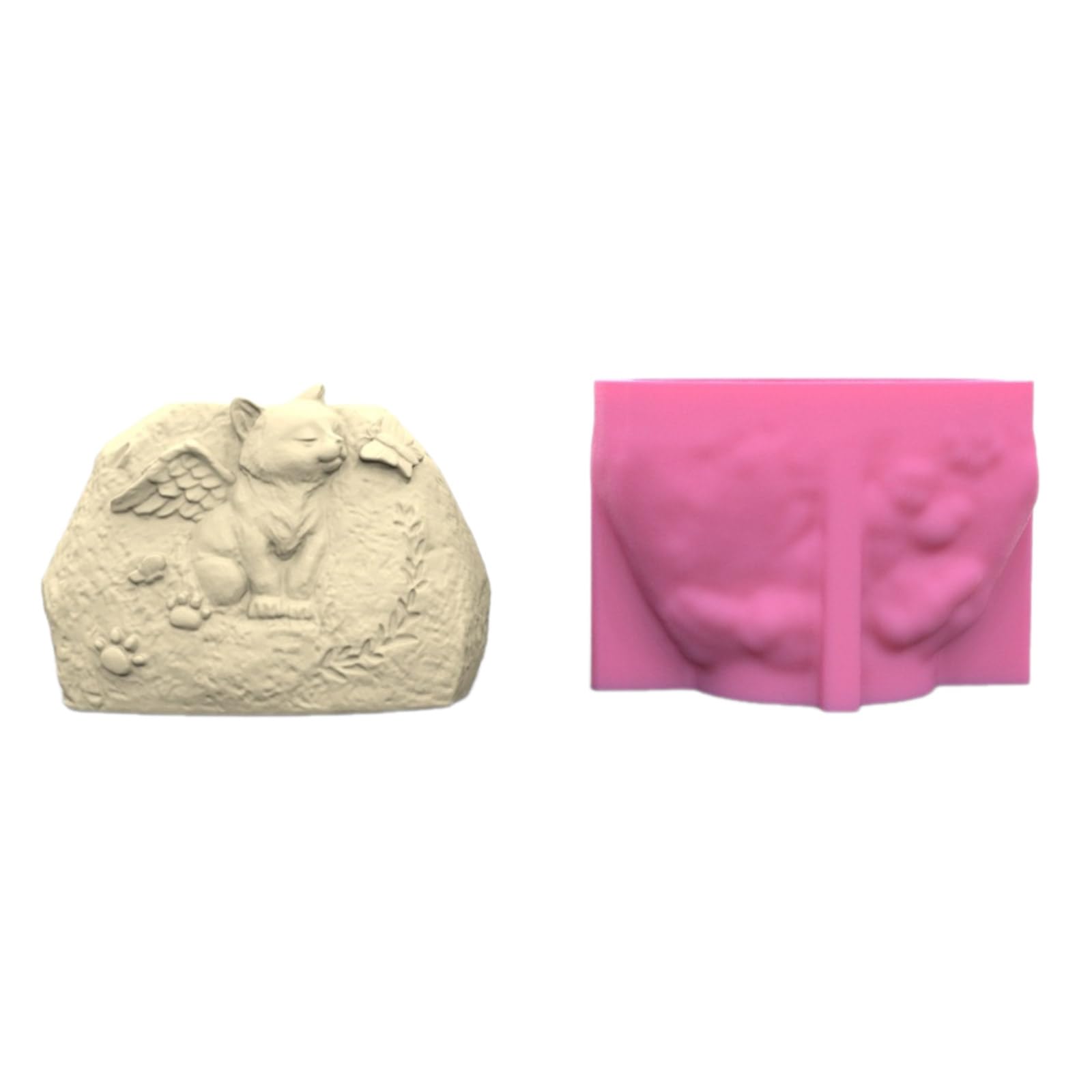 Moule en silicone flexible en forme de chat pour pot artisanal durable