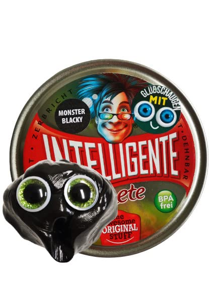Intelligente Knete - The Original! Monster Blacky with Googly Eyes - Children's Clay and Therapy Putty in One - Better than Any Stress Ball! For Children and Adults (Standard Tub, 80g)