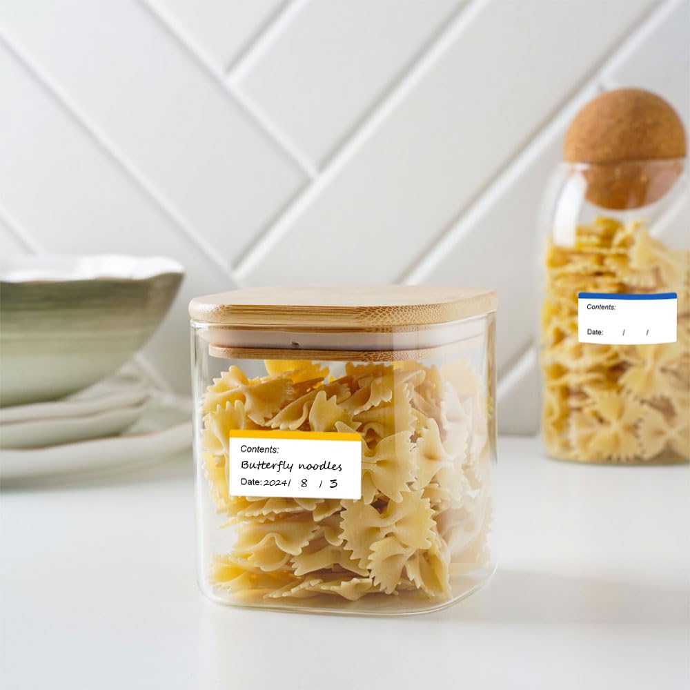300 Pièces Étiquettes de Congélation Faciles à Décoller, 6x3cm Étiquette Autocollant Congelable,Auto-adhésif Etiquette Bocaux, Amovible,Autocollantes Cuisine éTiquettes Universelles (Lot de 6)